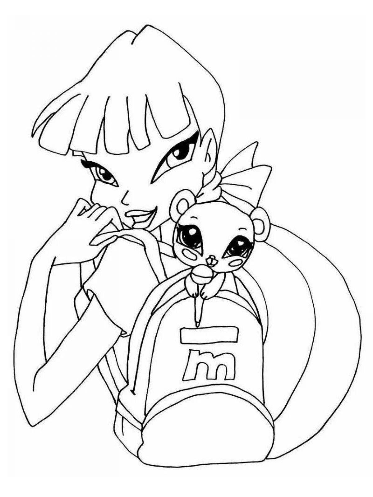 Coloring page incredible winx pets