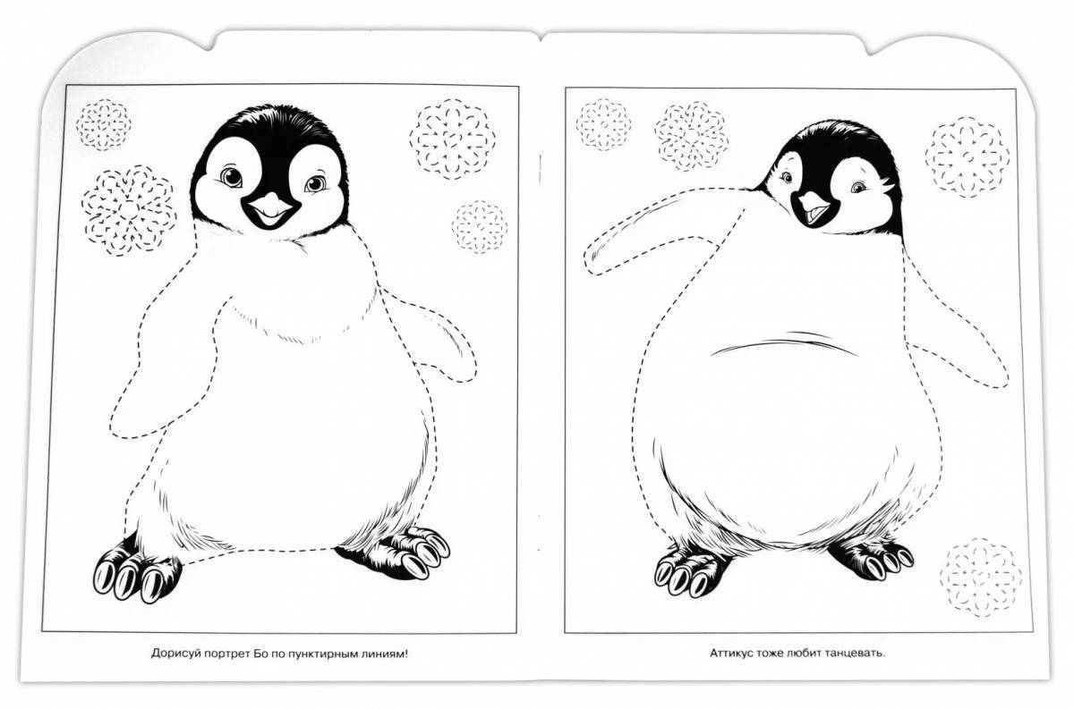 Cute penguin family coloring book