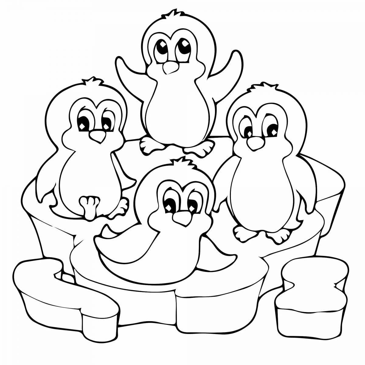 Fun penguin family coloring book