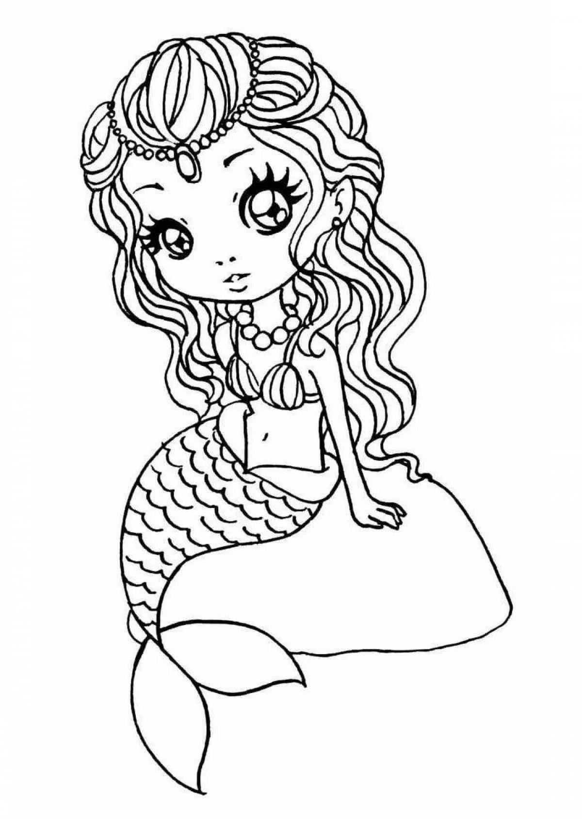 Coloring sublime light mermaid