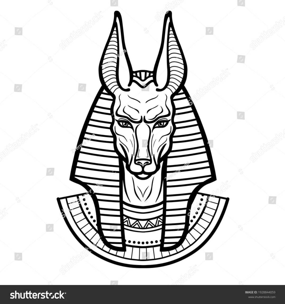 Shining coloring god anubis