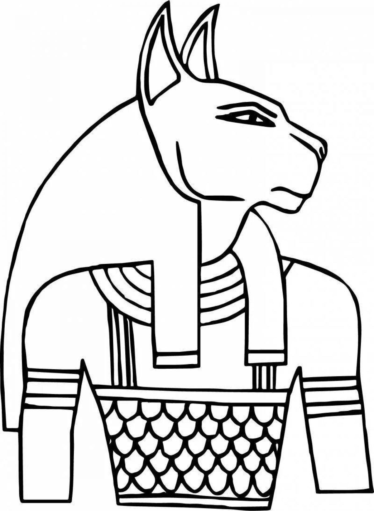 Glowing coloring god anubis