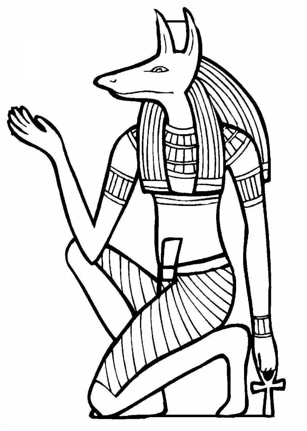 Bright coloring god anubis