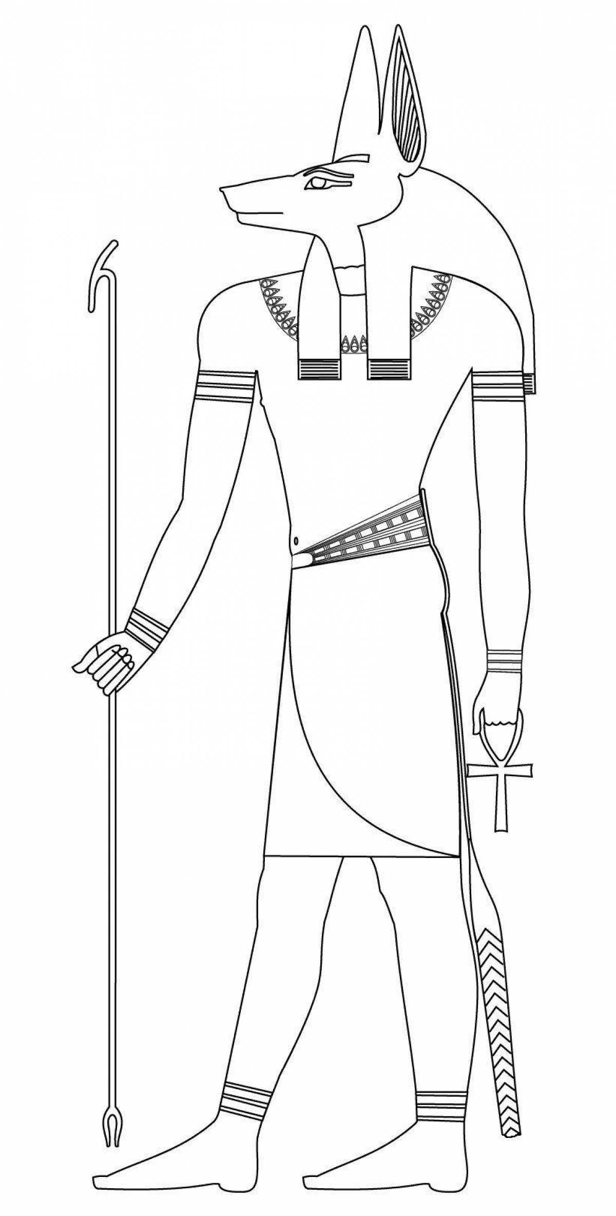 Coloring book greatness god anubis