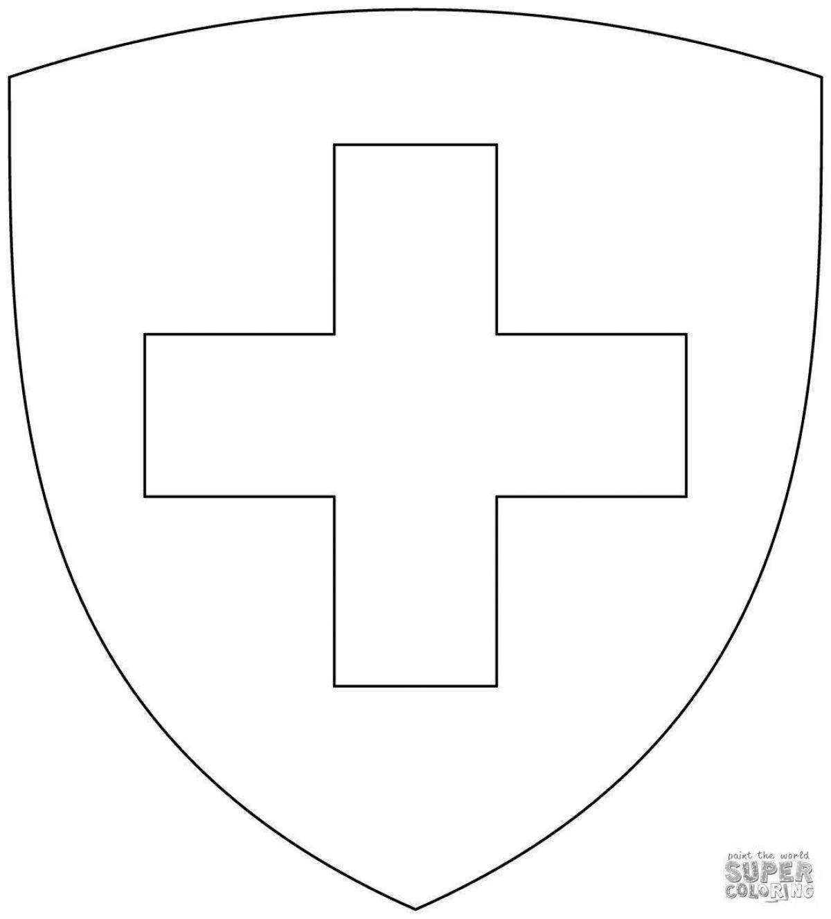 Bright red cross coloring page