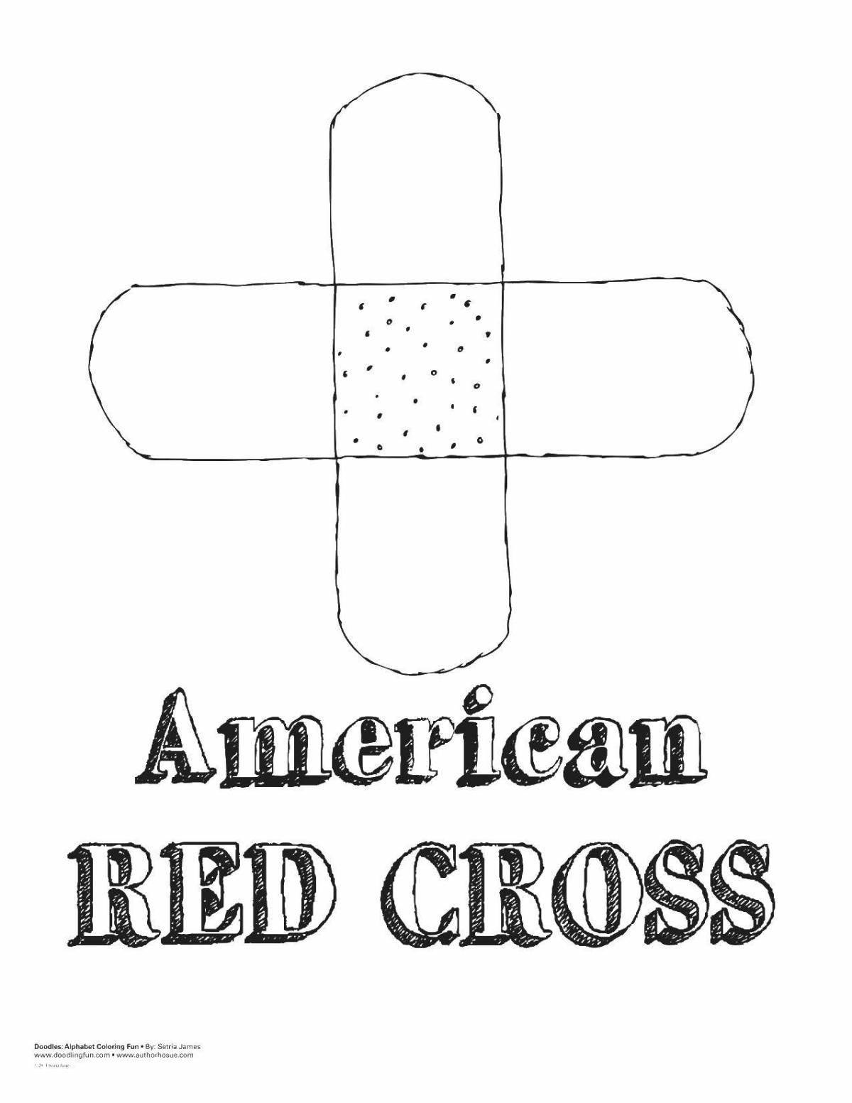 Потрясающая страница-раскраска красного креста