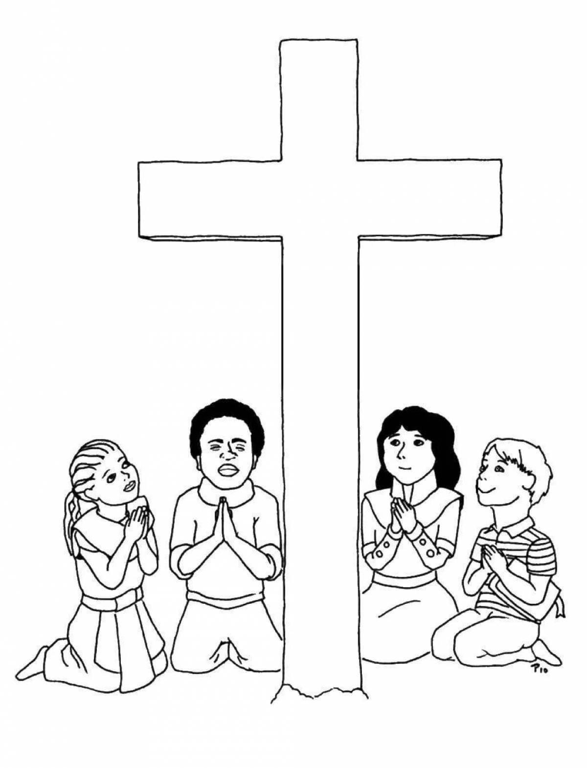Adorable red cross coloring page