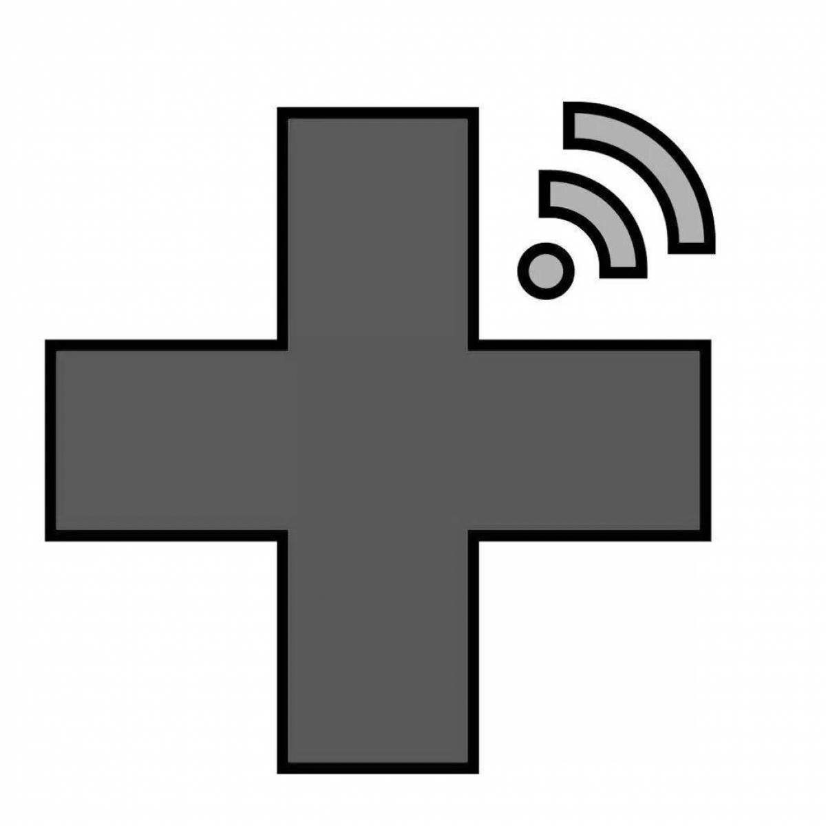 Charming red cross coloring page