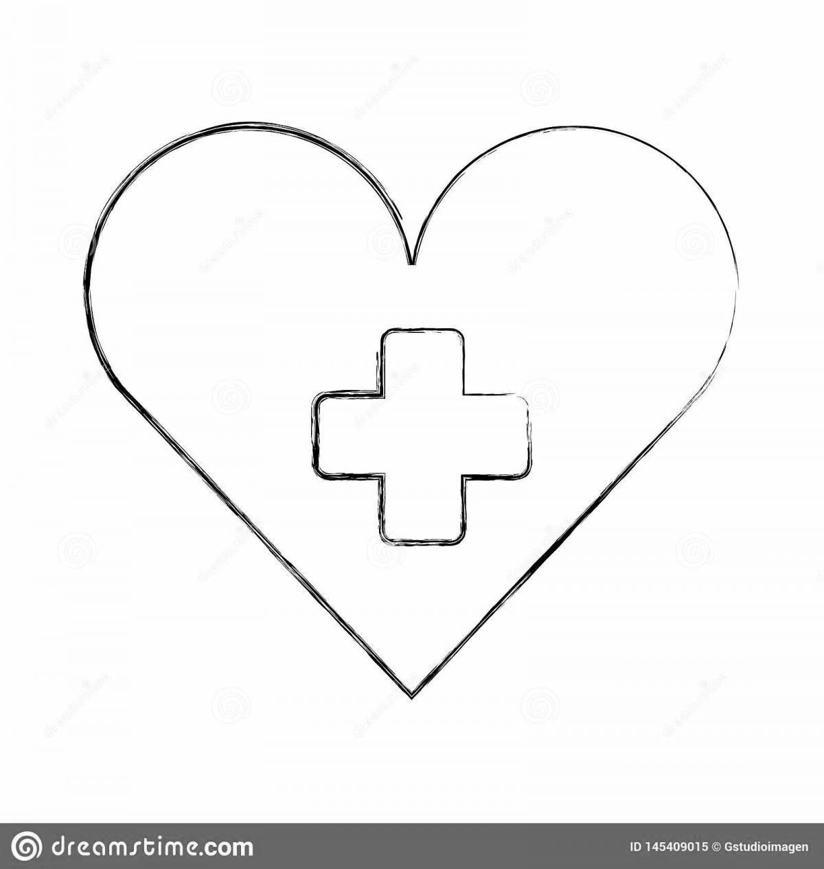 Beautiful red cross coloring page