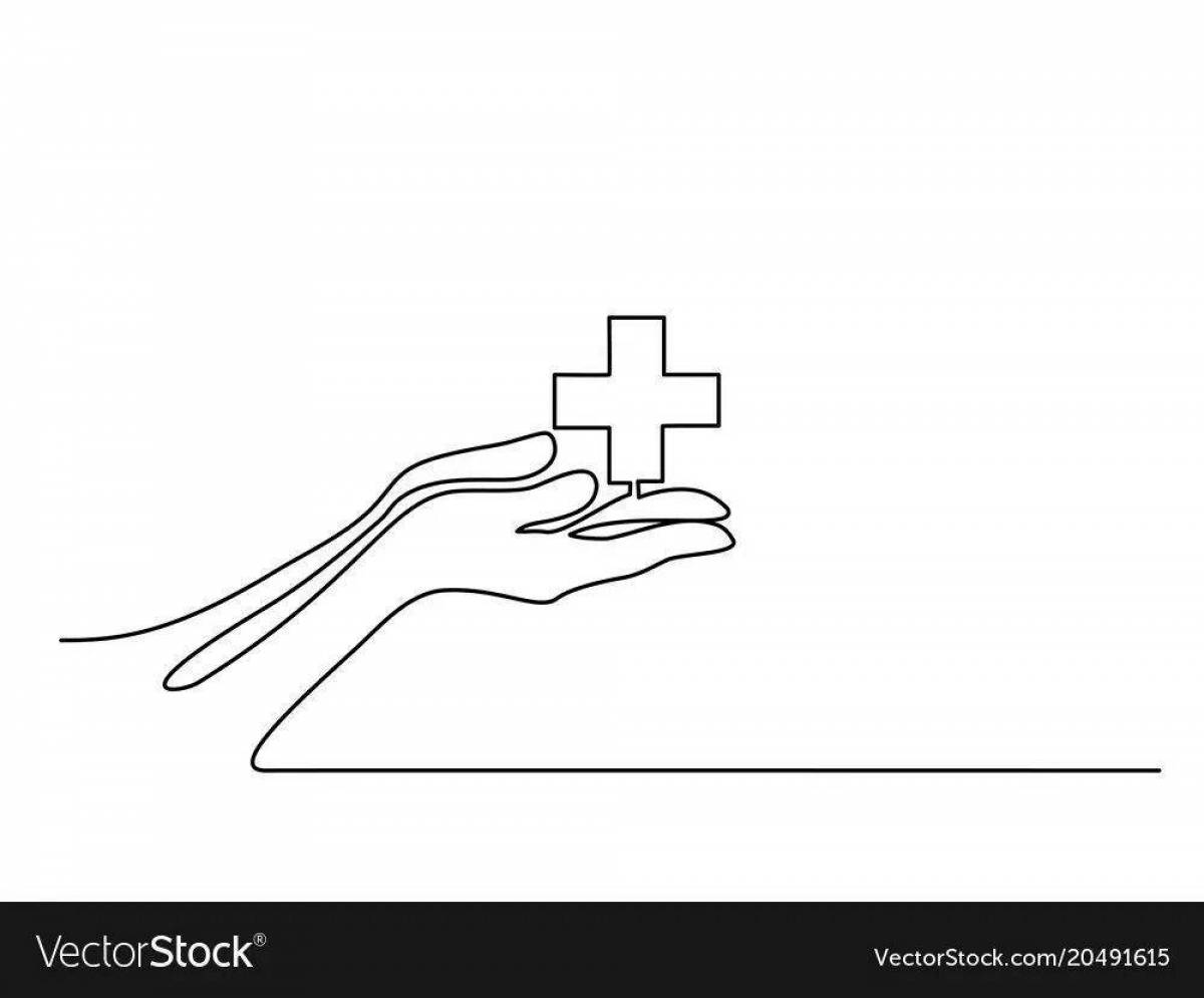 Amazing red cross coloring page