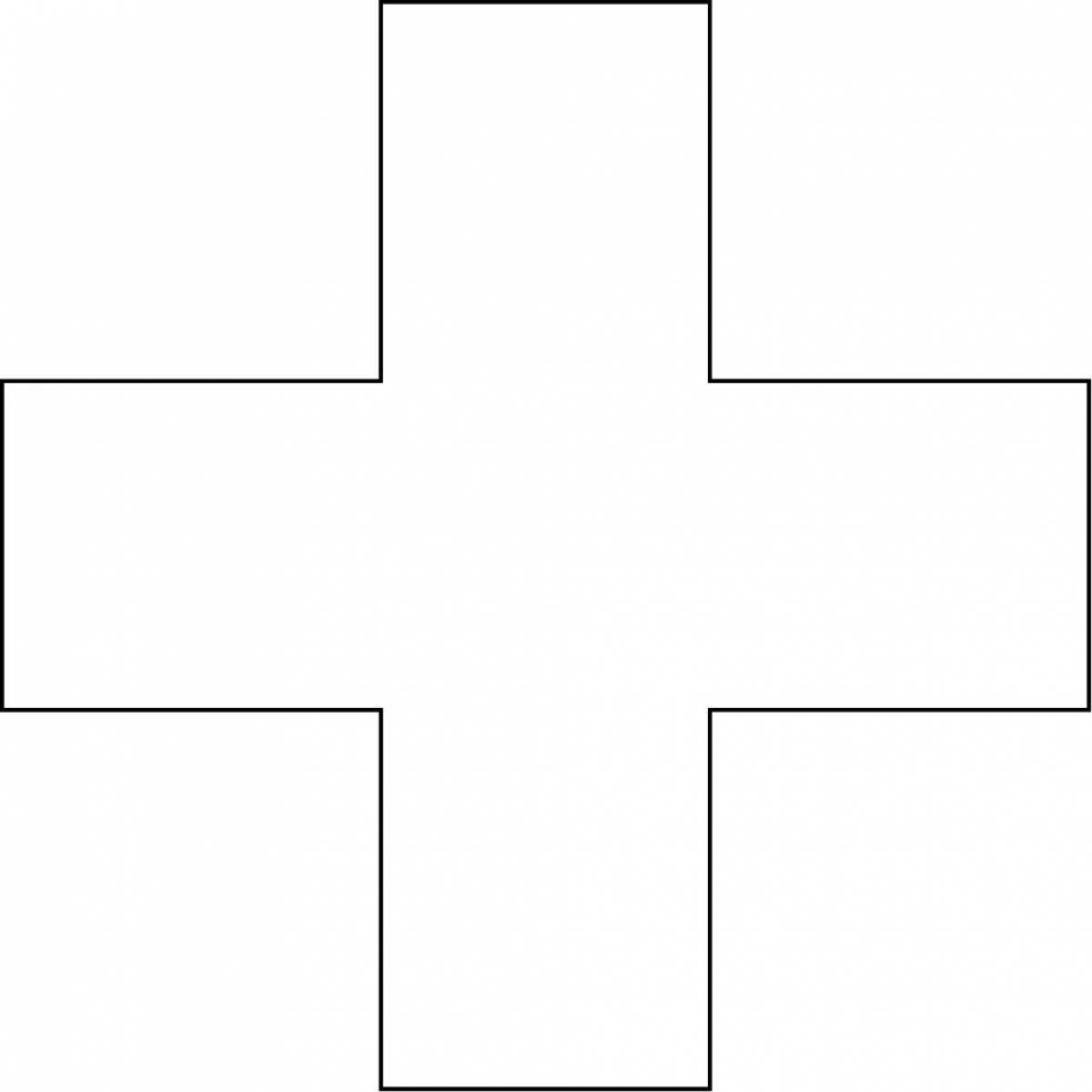 Coloring big red cross