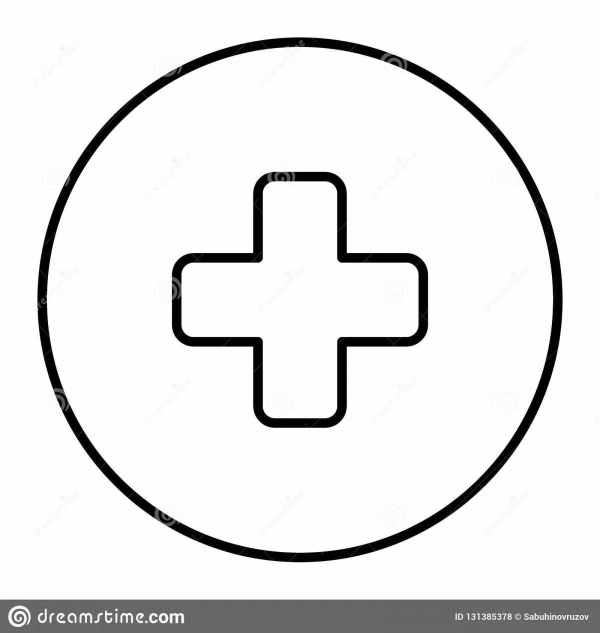 Joyful red cross coloring page