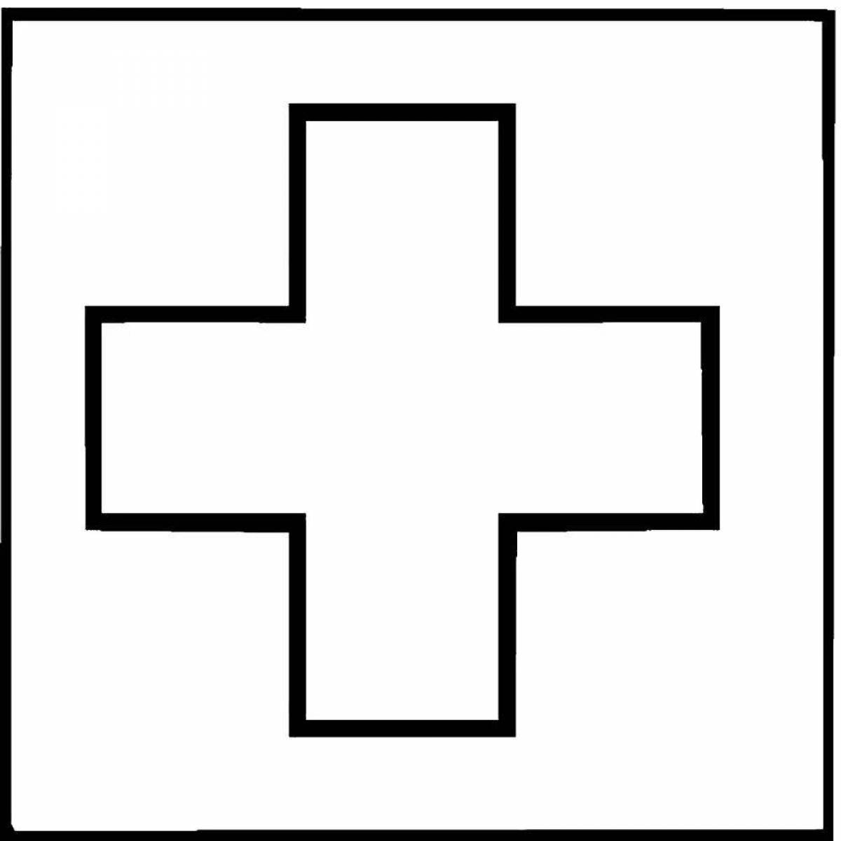 Playful red cross coloring page