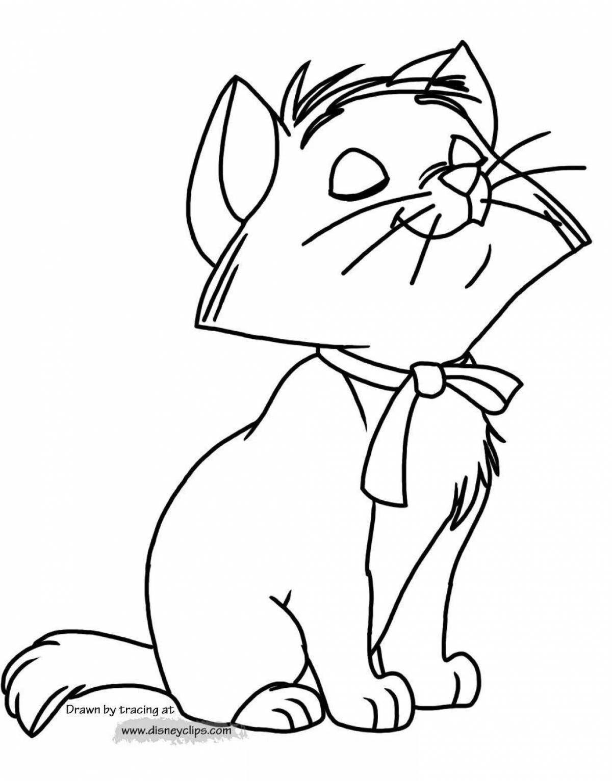 Naughty cat coloring pages