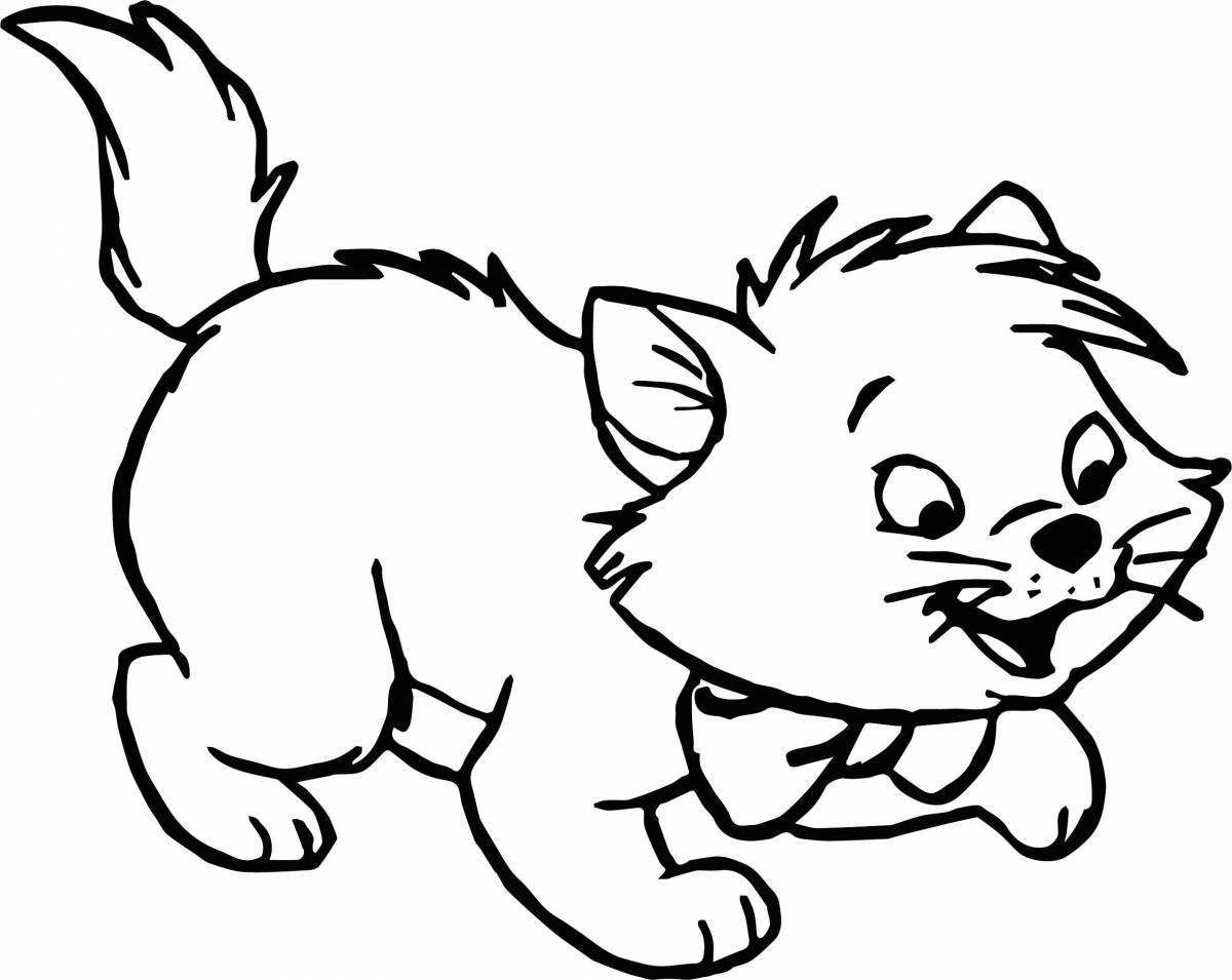 Silly cat cartoon coloring pages