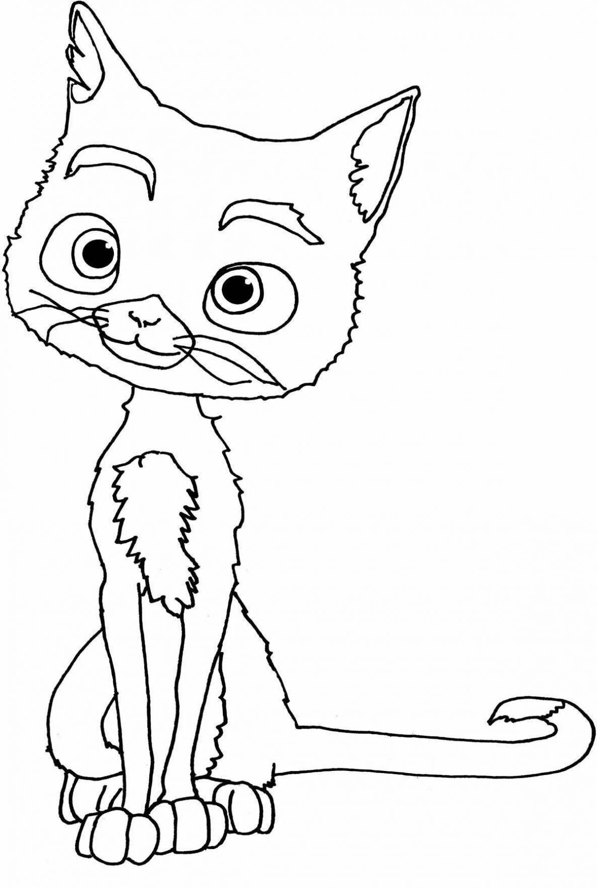 Playable cat cartoon coloring book