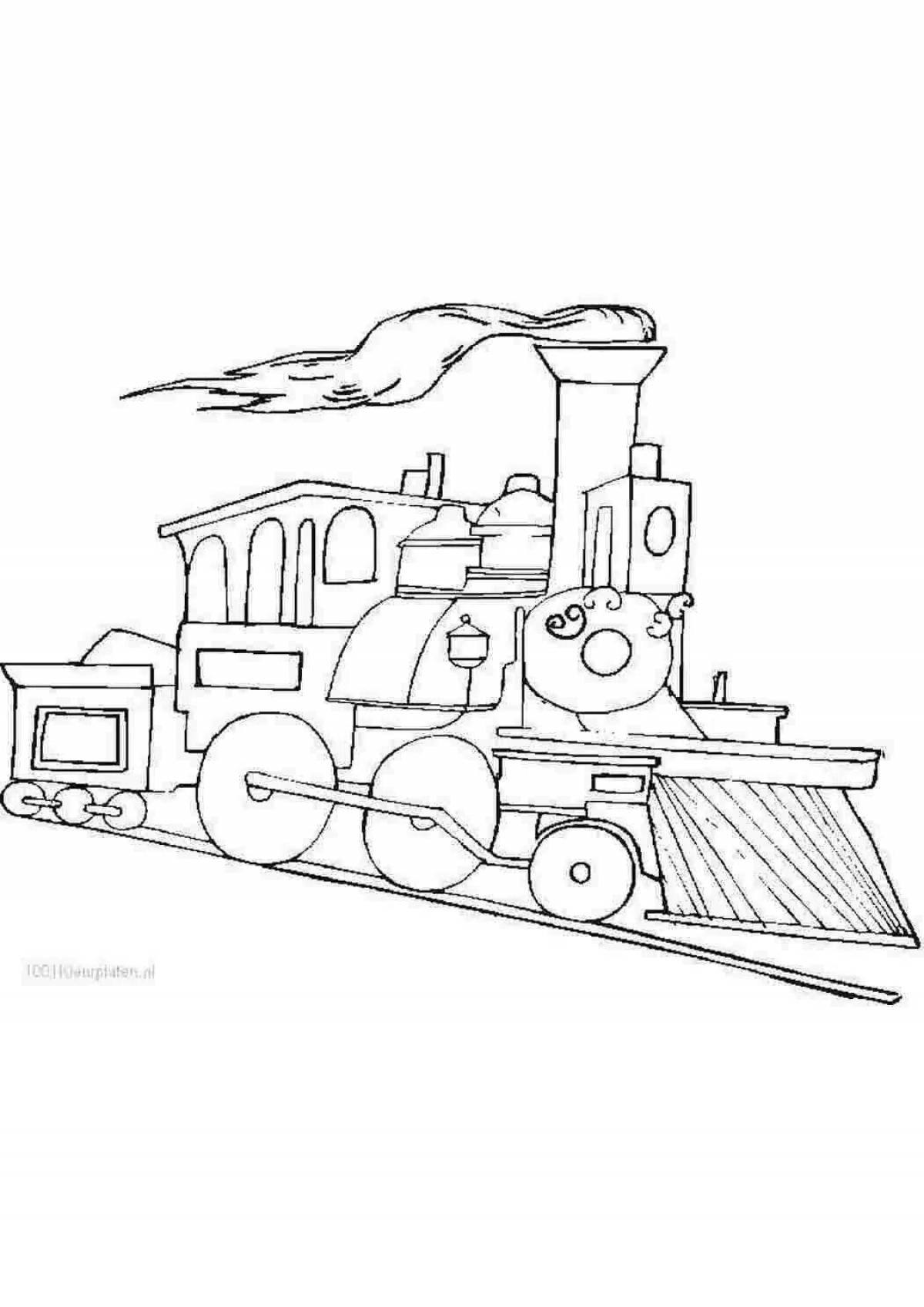 Animated locomotive coloring page