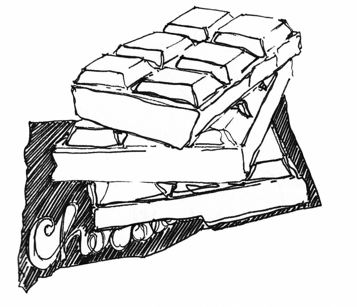 Аппетитная раскраска шоколадный батончик