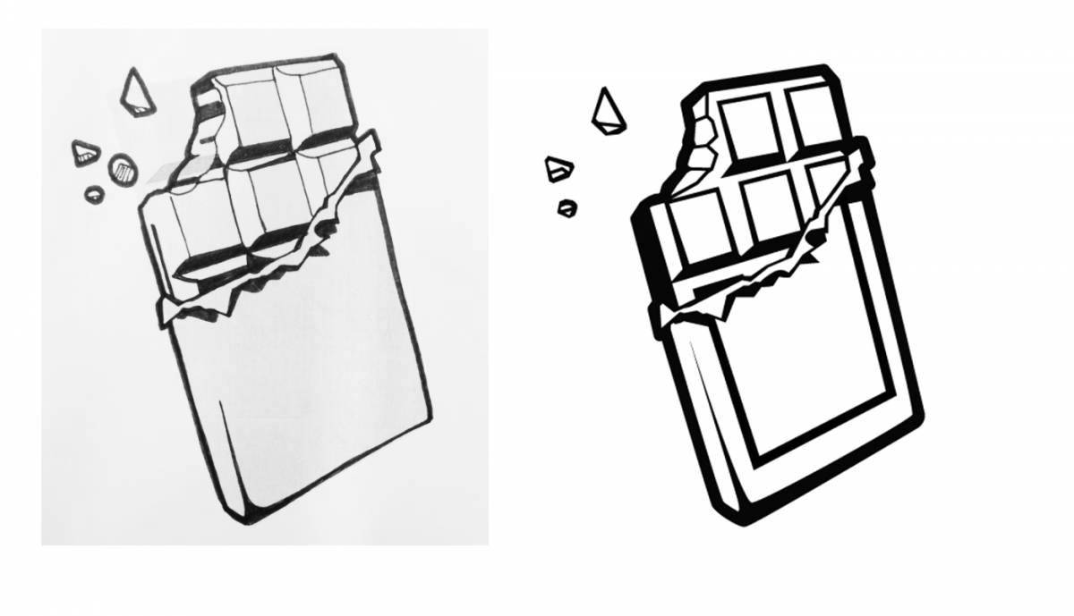Пикантная раскраска шоколадный батончик