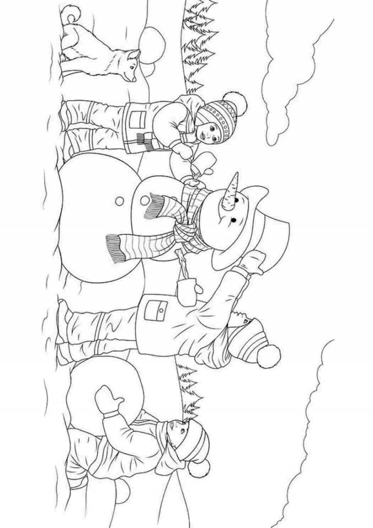 Буйный снеговик моделирование раскраска