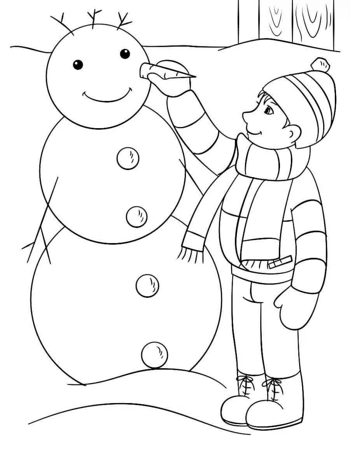 Witty snowman coloring page