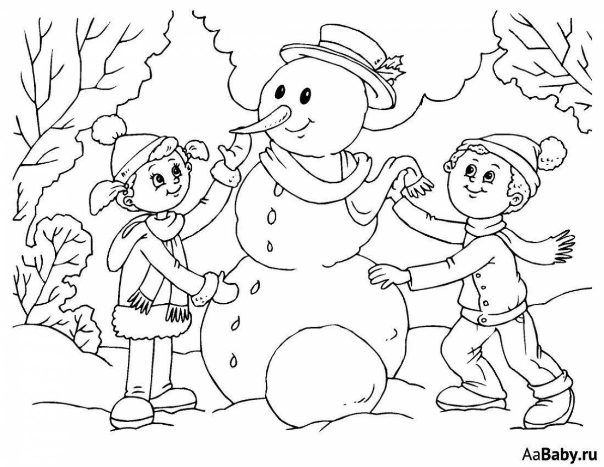 Coloring eccentric snowman