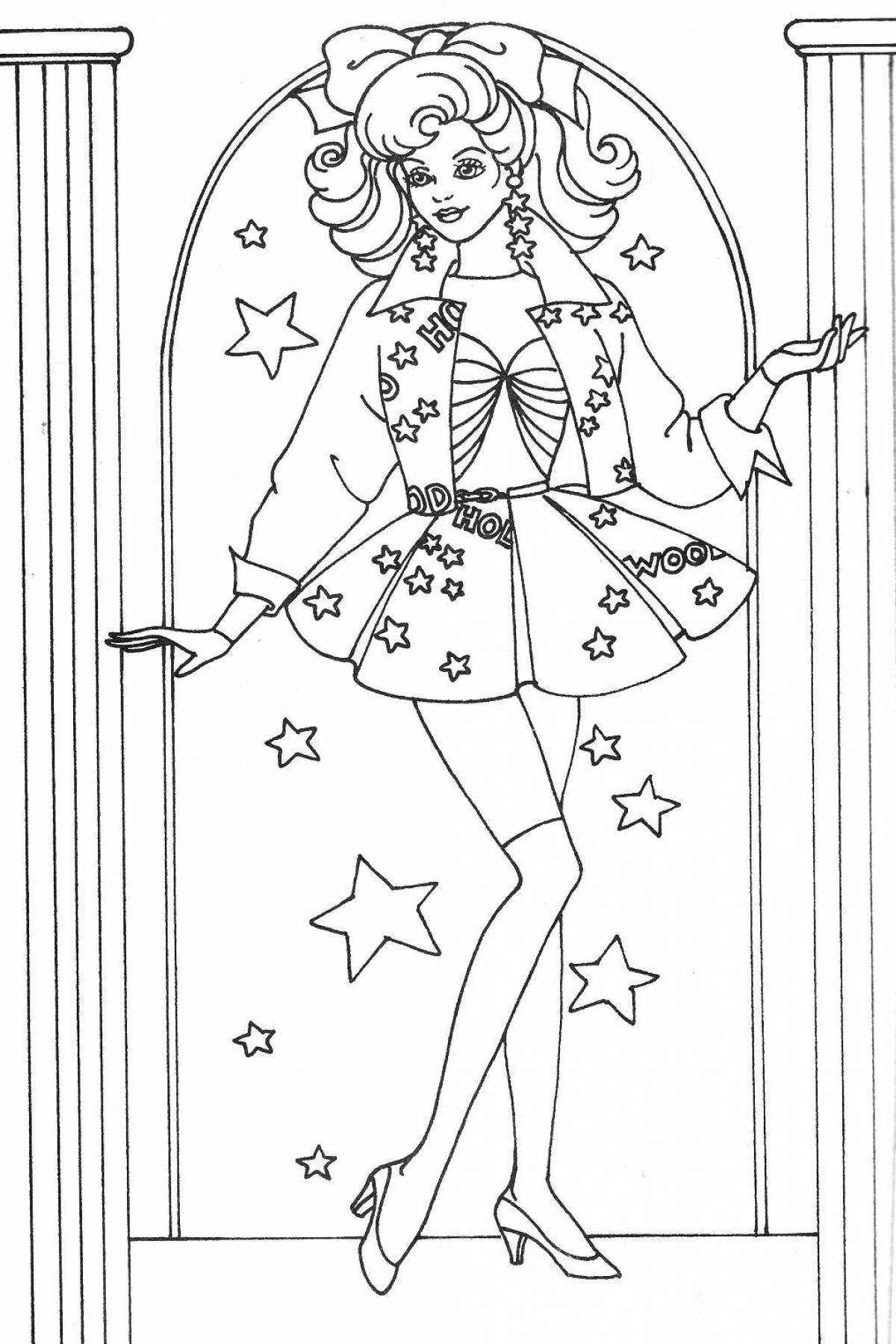 Photo Cute old barbie coloring book