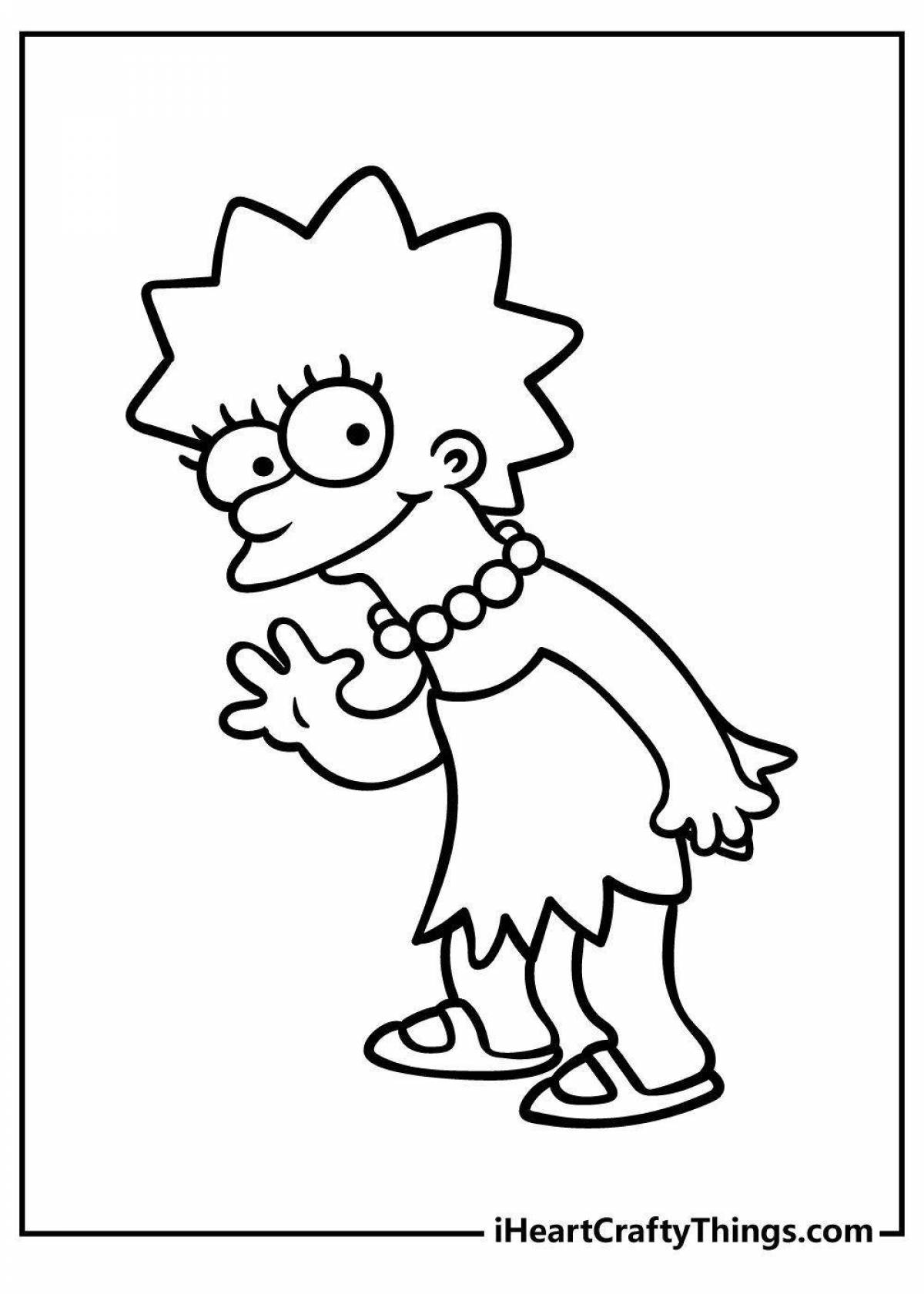 Lisa simpson colorful coloring page
