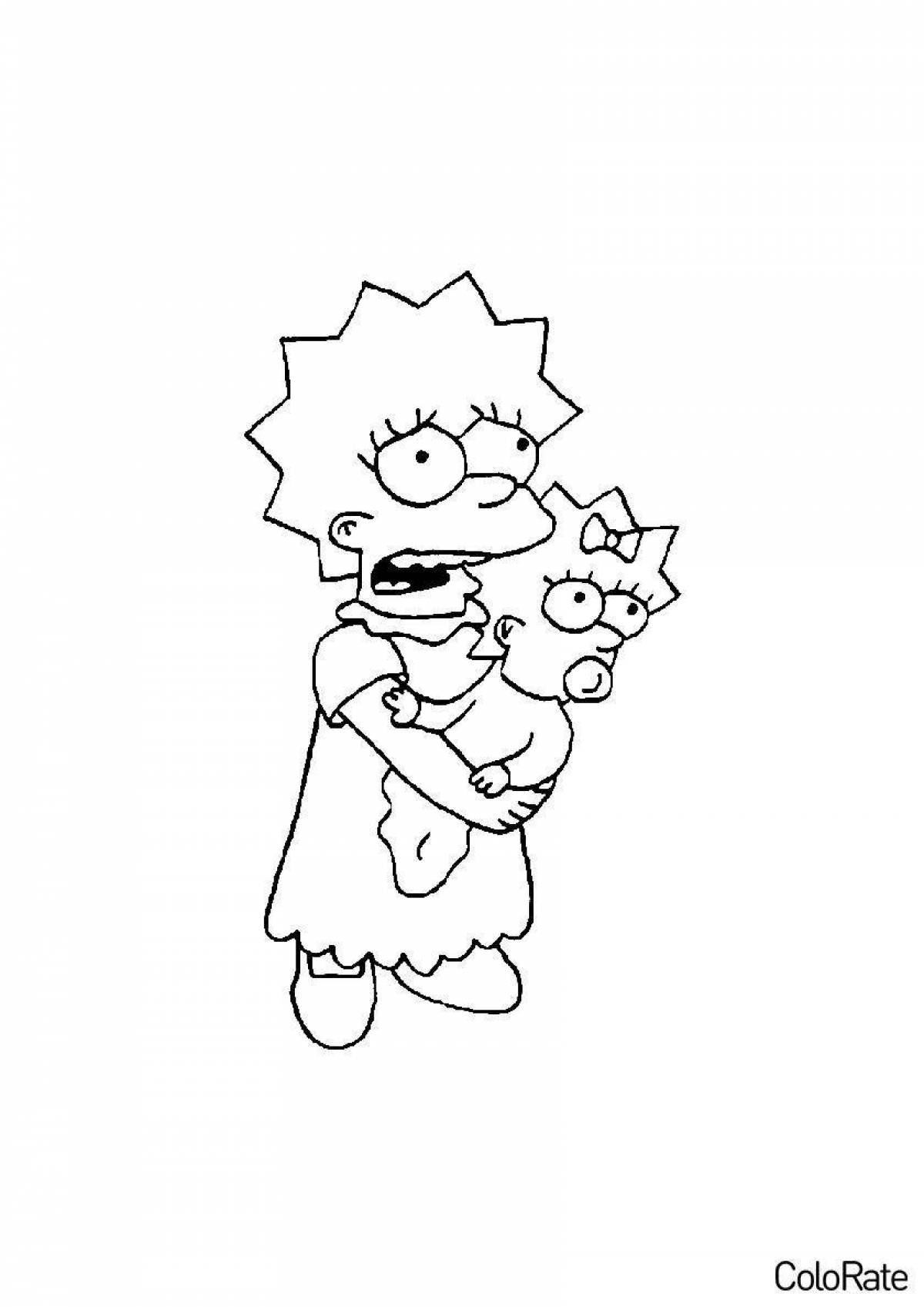 Joyful lisa simpson coloring book