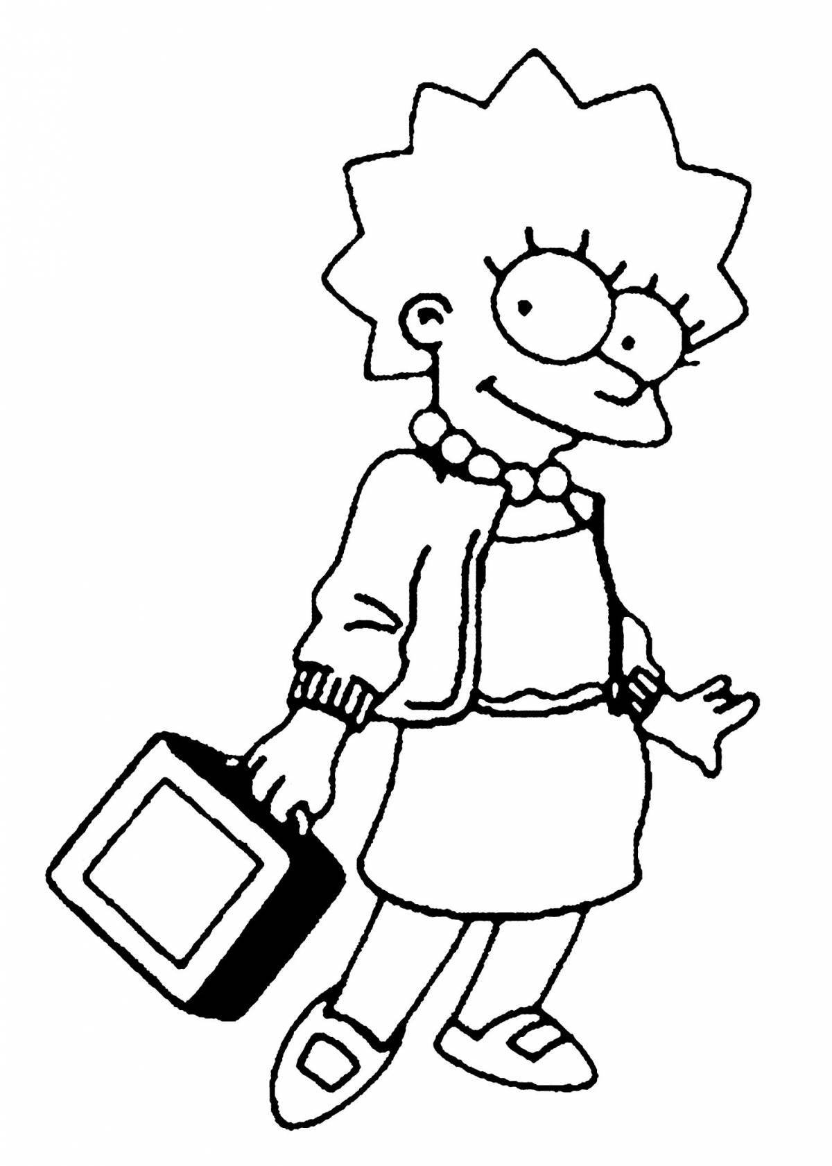 Coloring funny lisa simpson