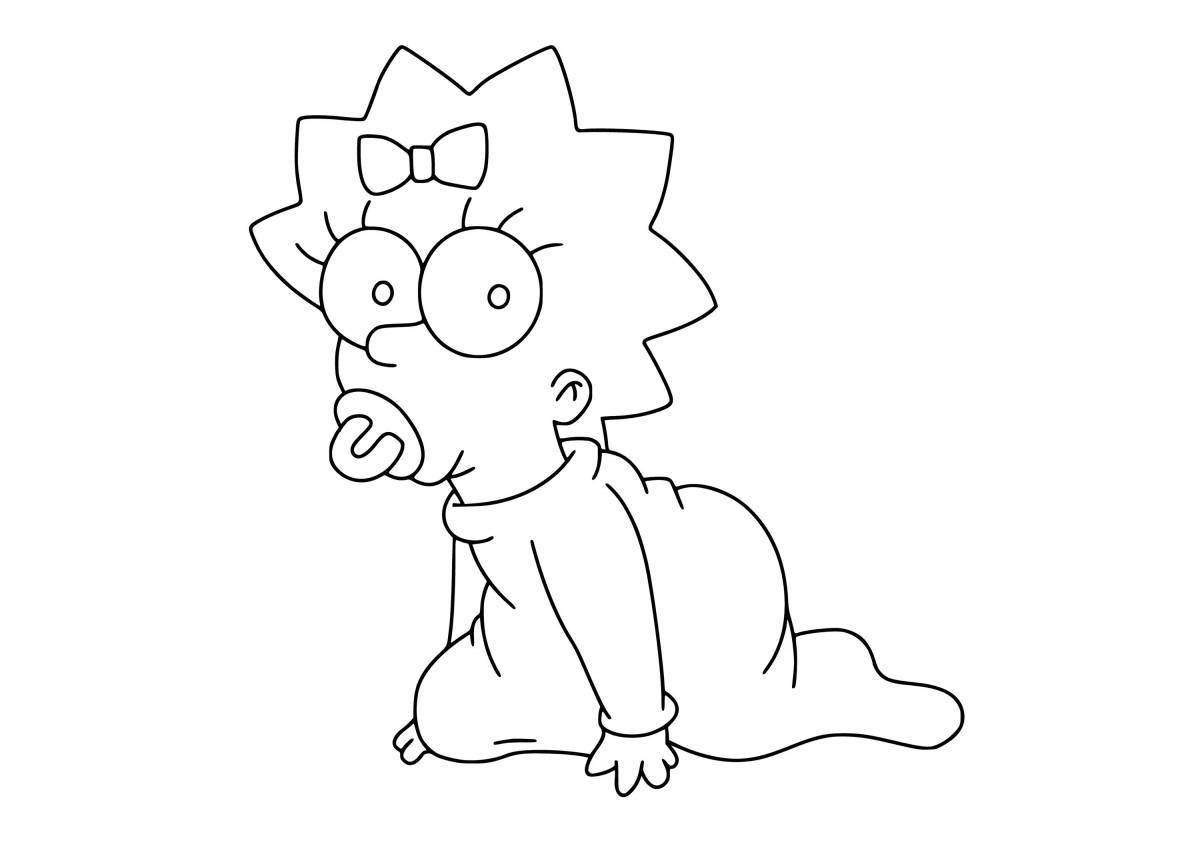 Lisa simpson playful coloring page