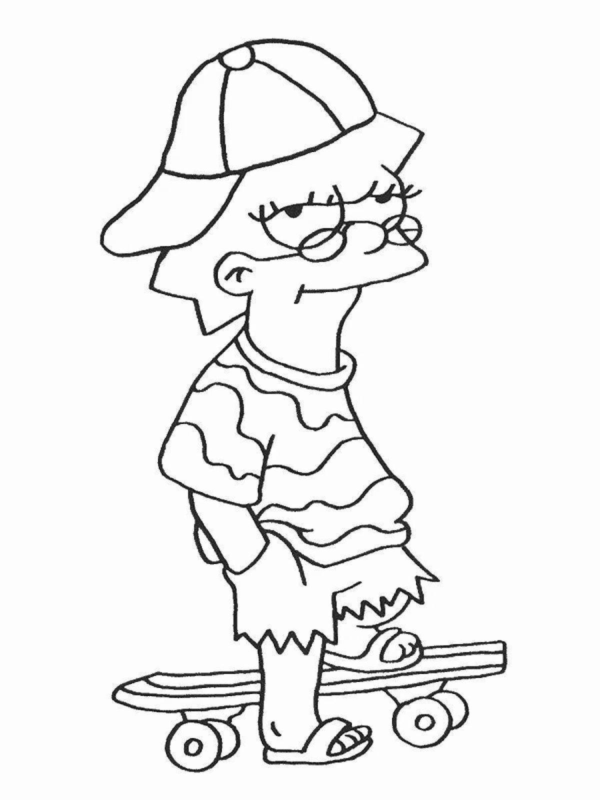 Color-explosion lisa simpson coloring page