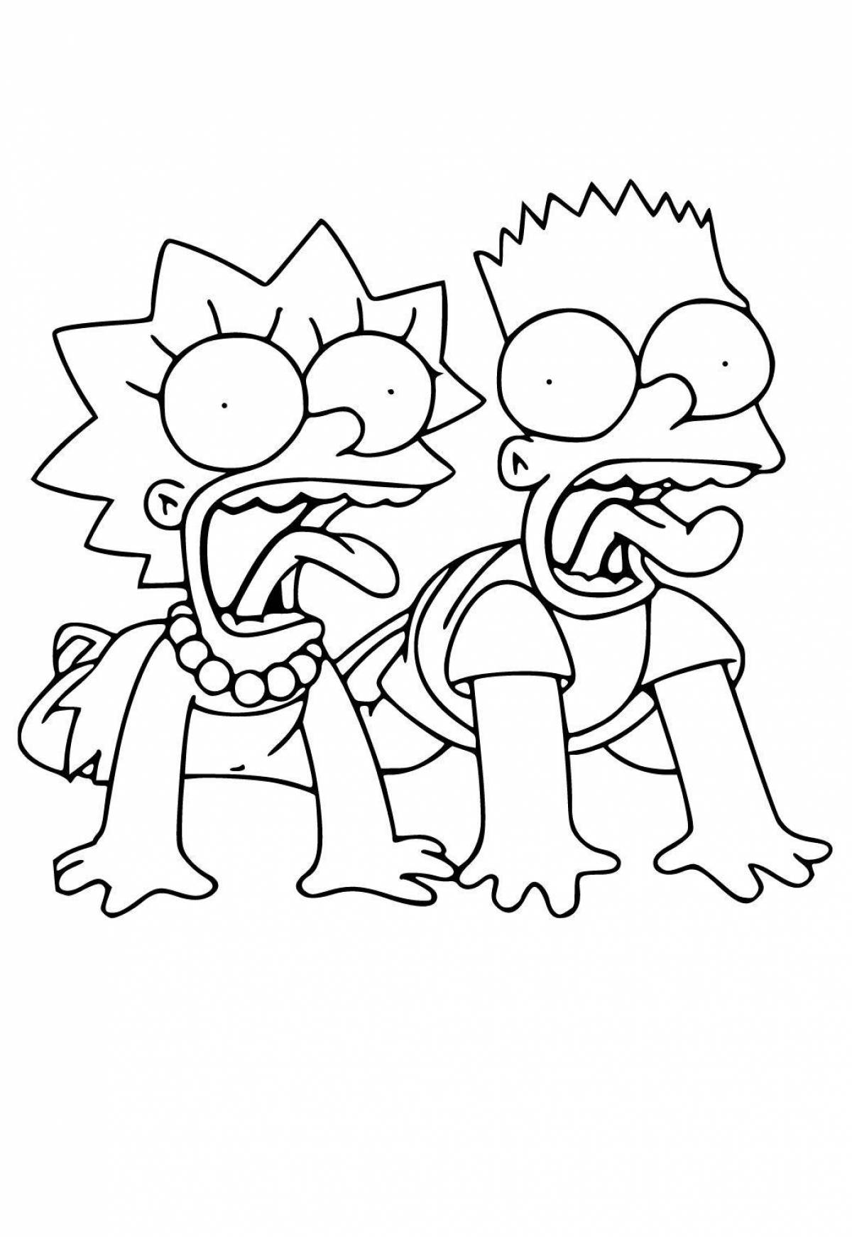 Colourful lisa simpson coloring book