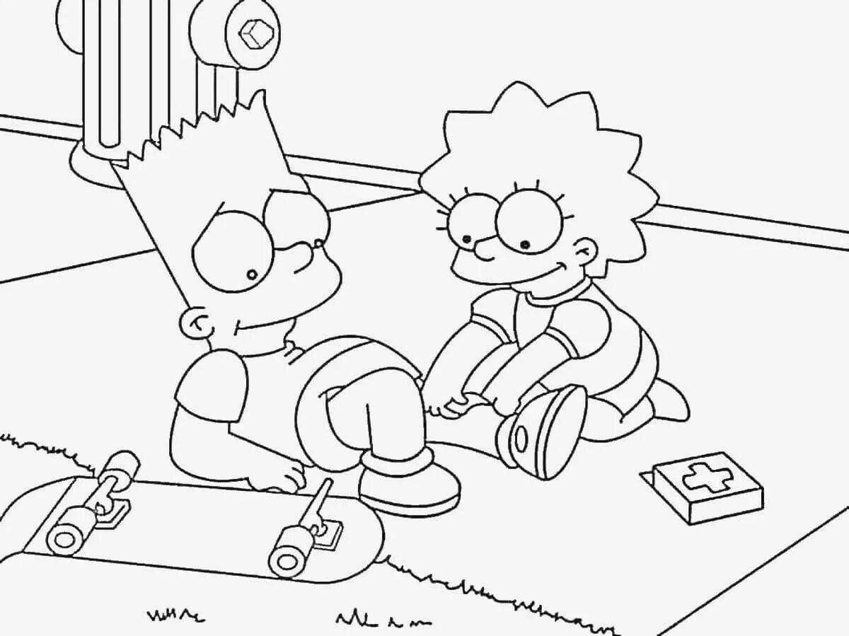 Lisa simpson coloring explosive coloring page