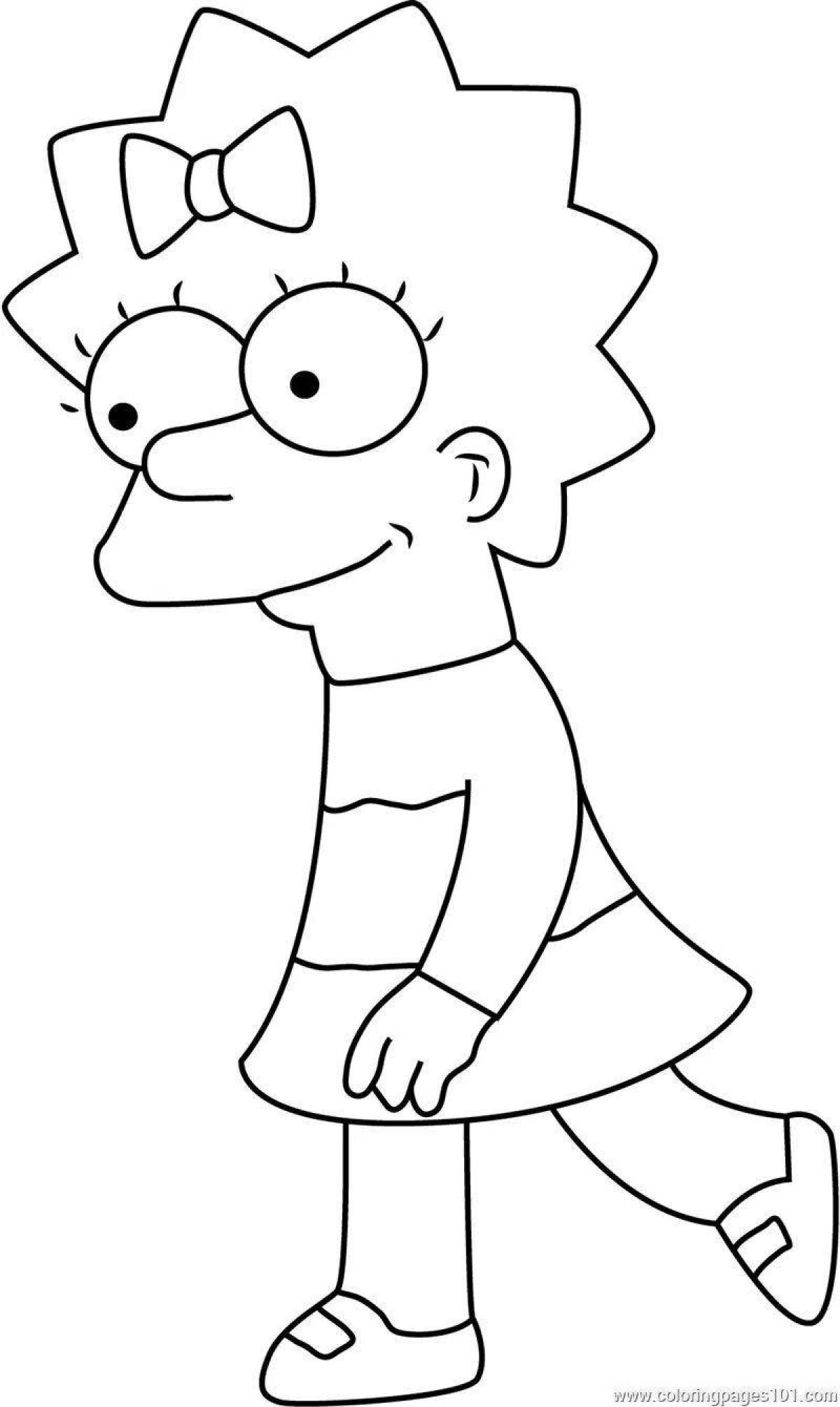 Color crazy lisa simpson coloring page