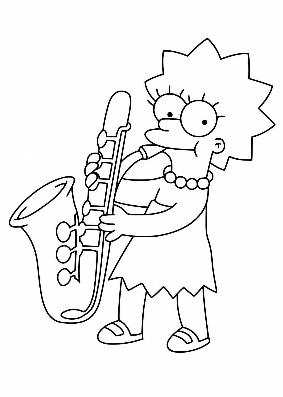 Color-lush lisa simpson coloring page