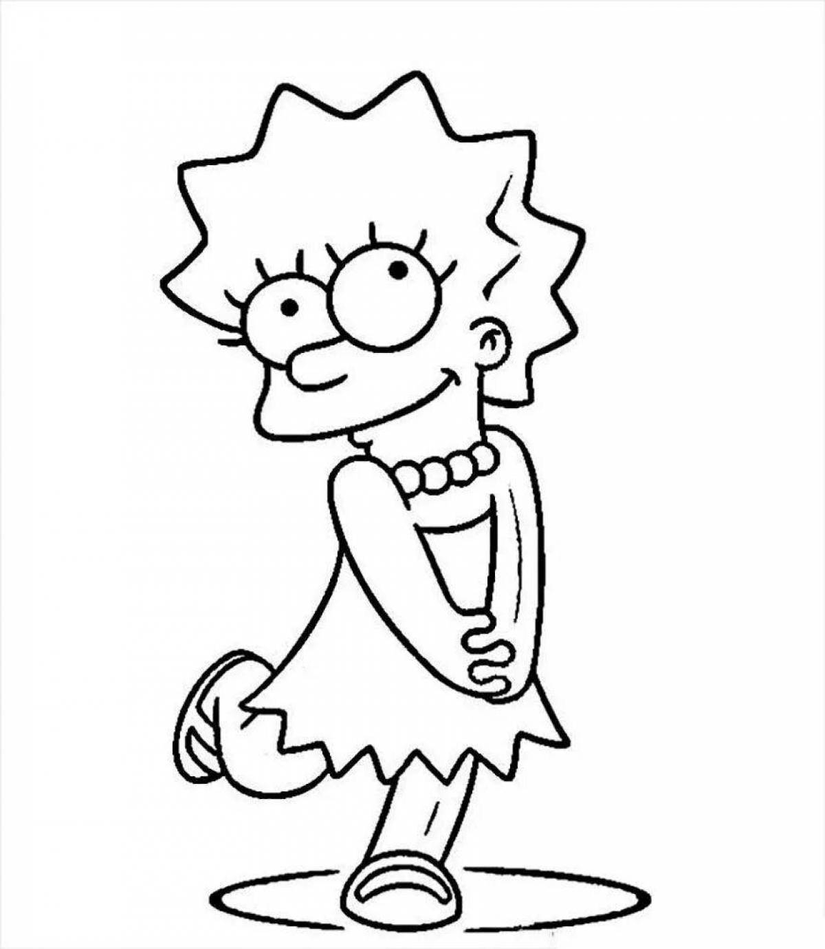 Colored lisa simpson coloring book