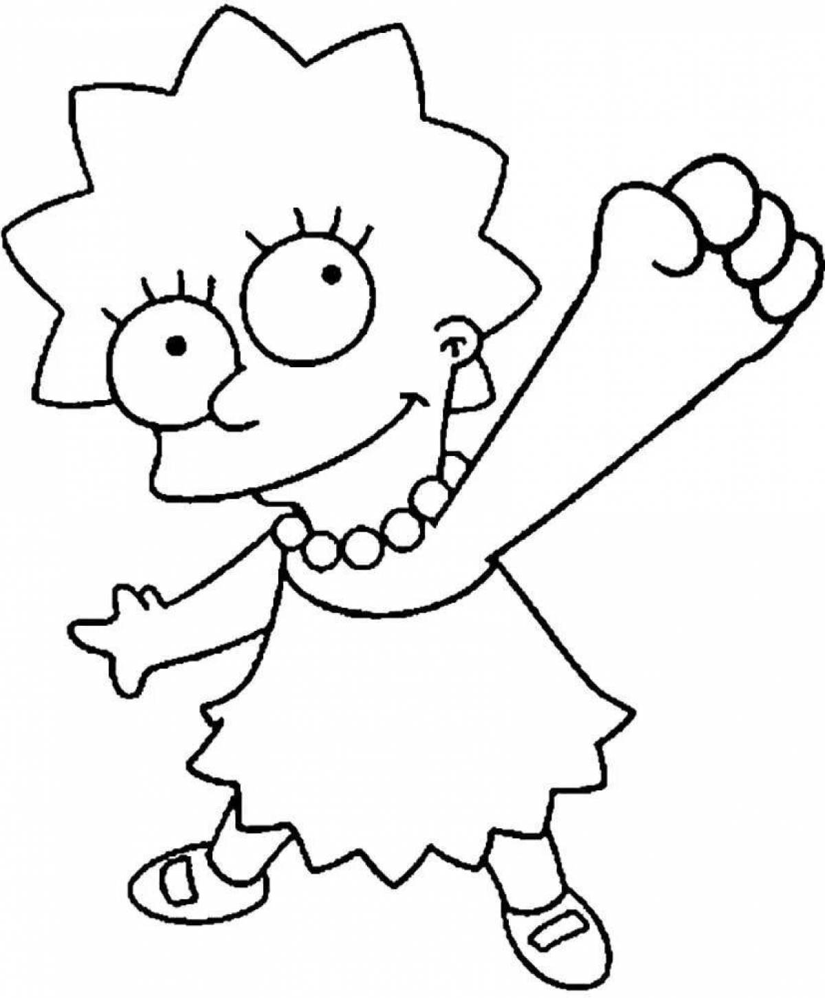 Lisa simpson splatter coloring book