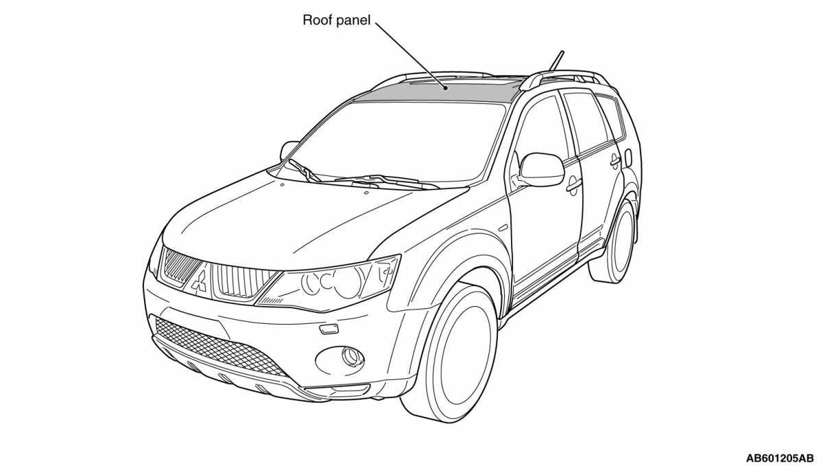 Luxury mitsubishi outlander coloring page