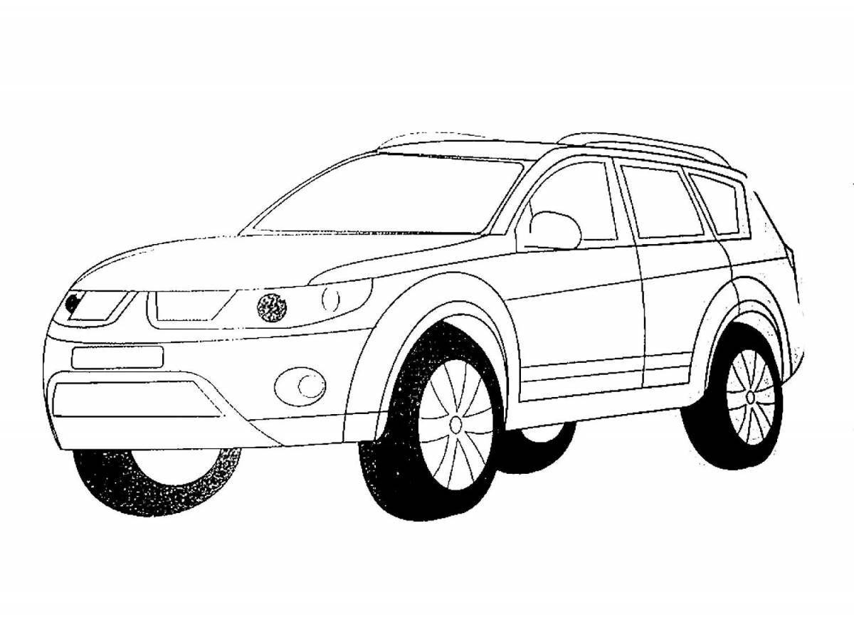 Cute mitsubishi outlander coloring page