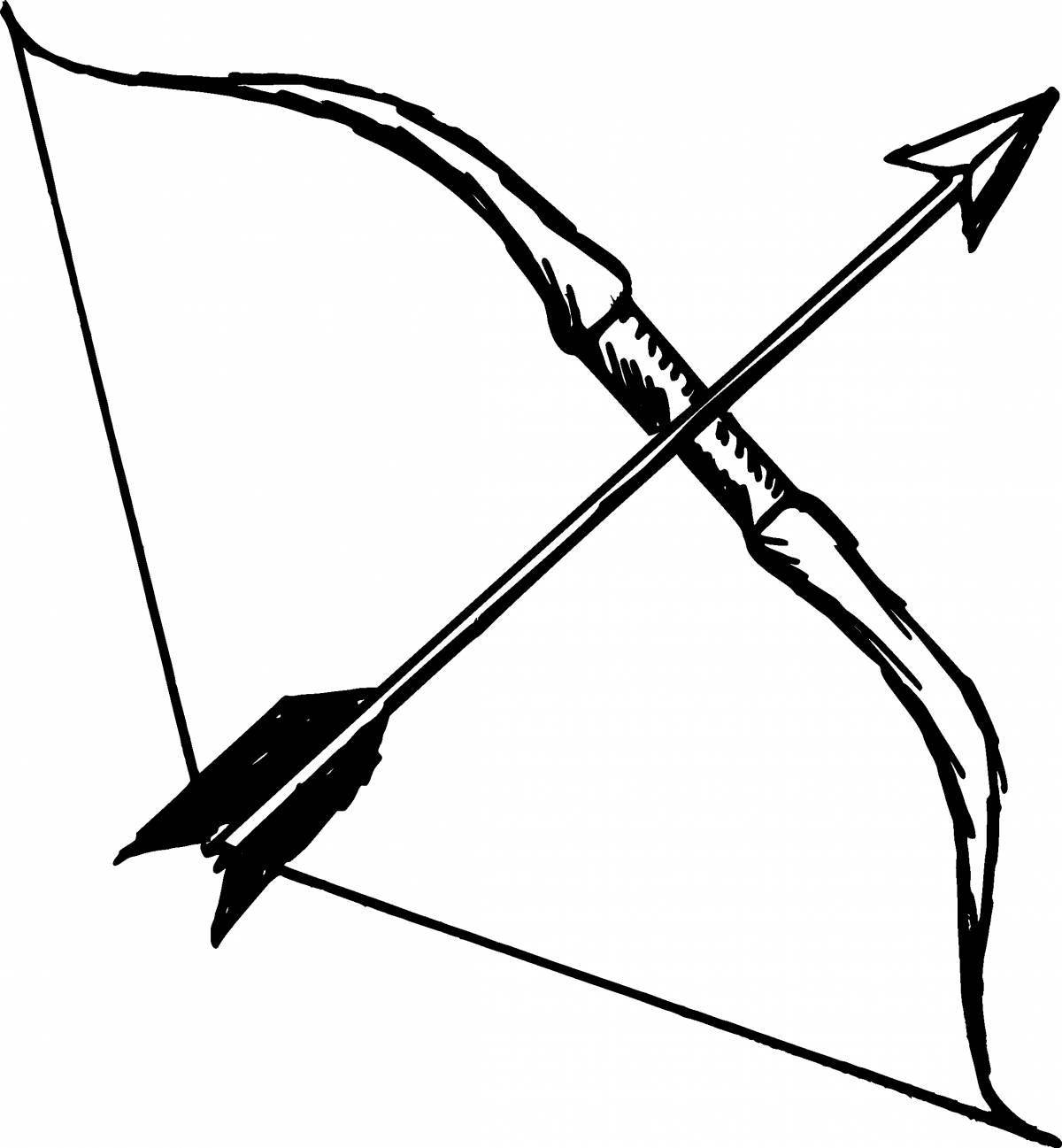 Exquisite bow weapon coloring page