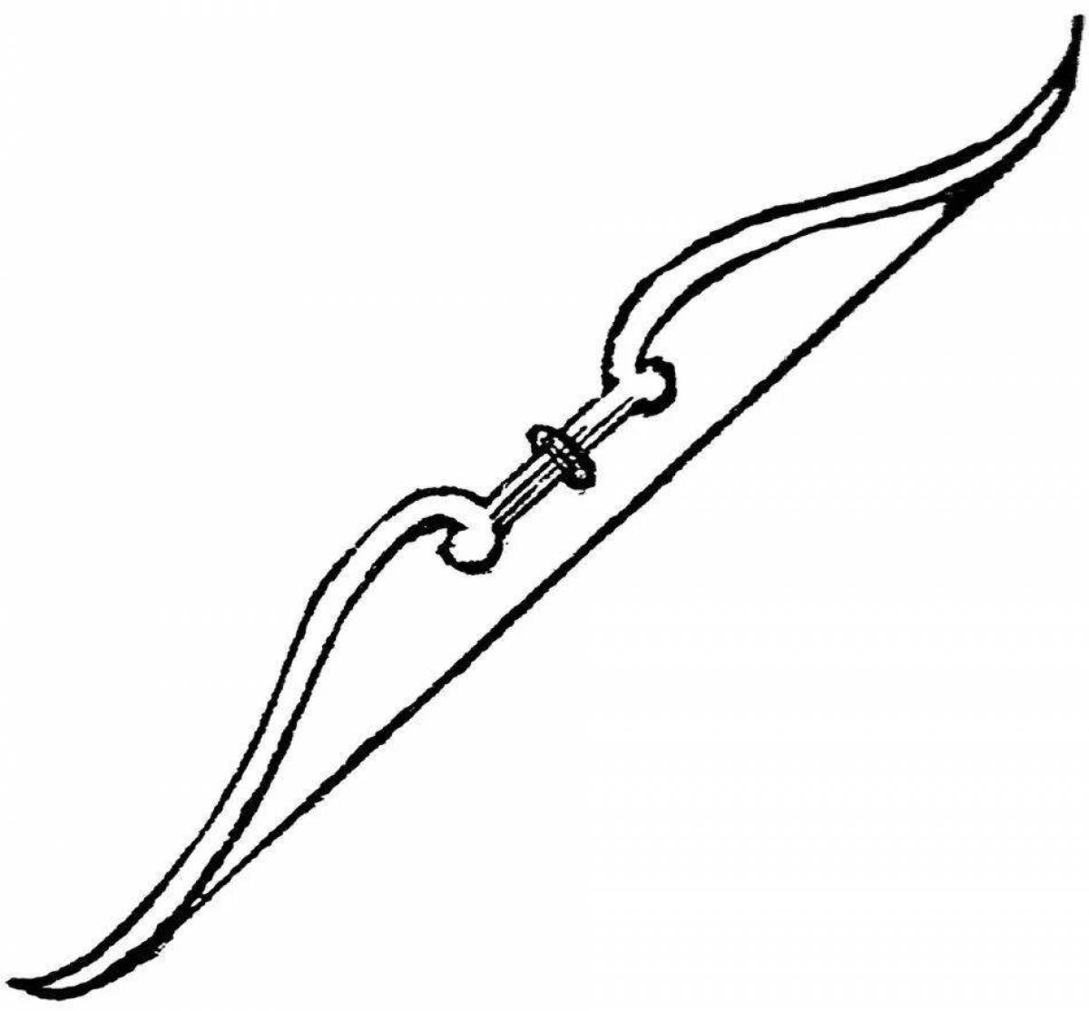 Colouring percussion bow weapon