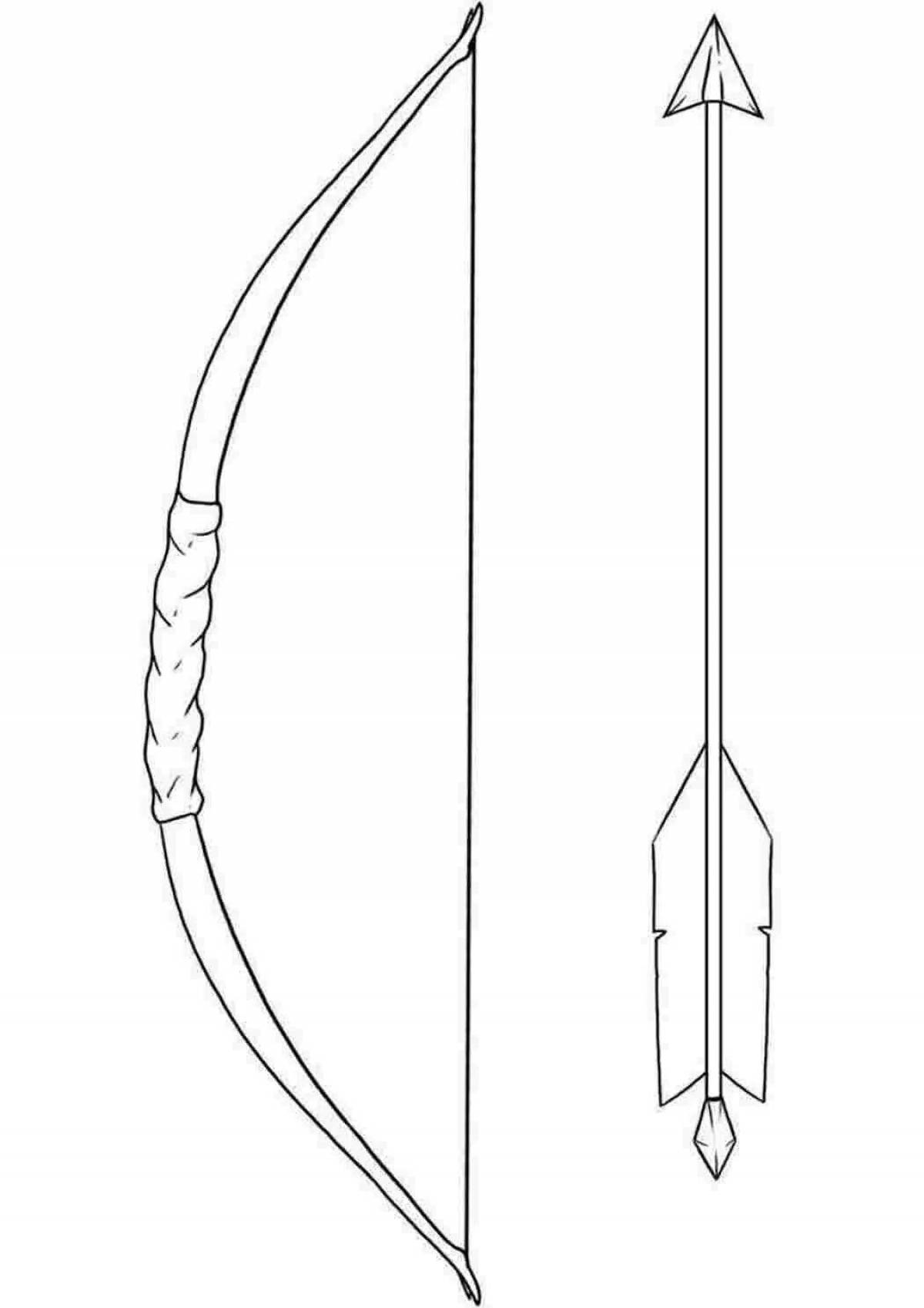 Coloring page of attractive bow weapon