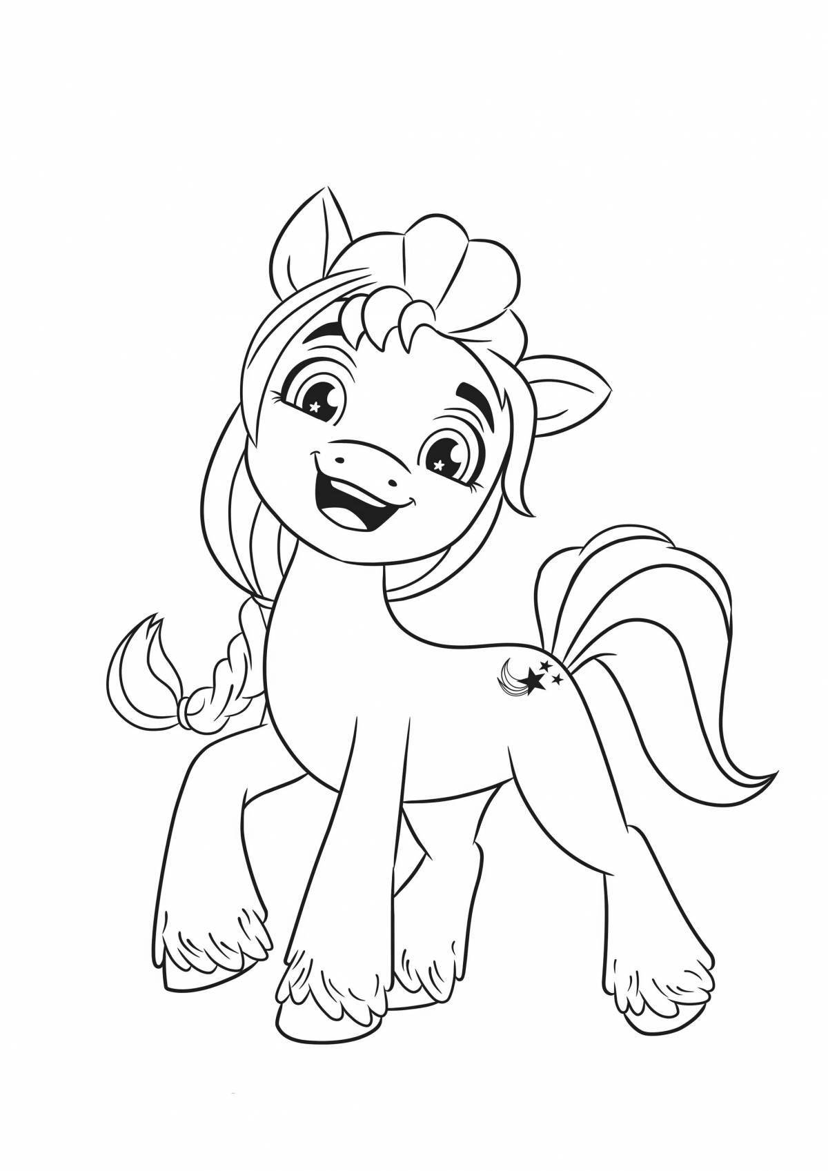 Playful pony coloring page