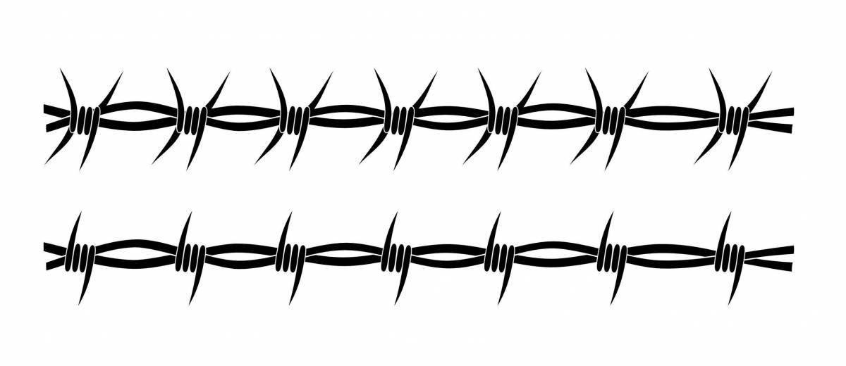 Photo Bright barbed wire coloring page