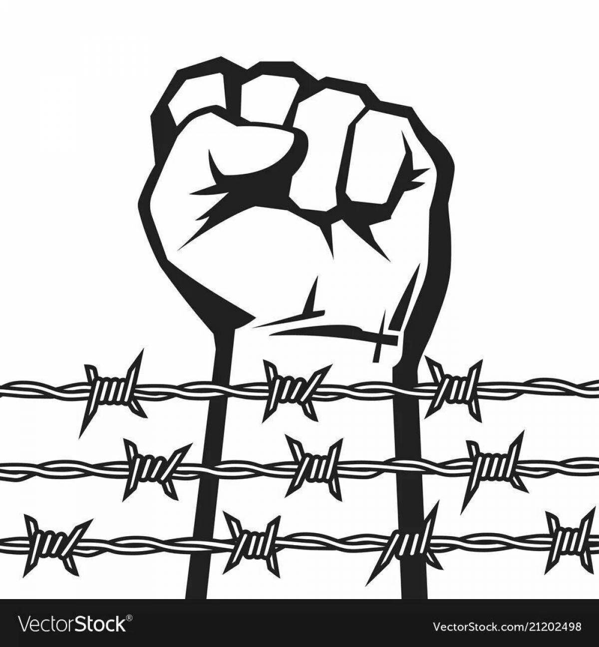 Photo Beautiful coloring of barbed wire