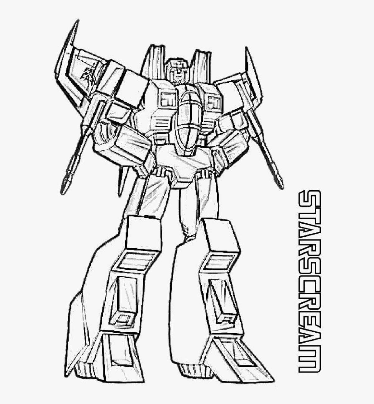 Colorful shockwave transformers coloring page