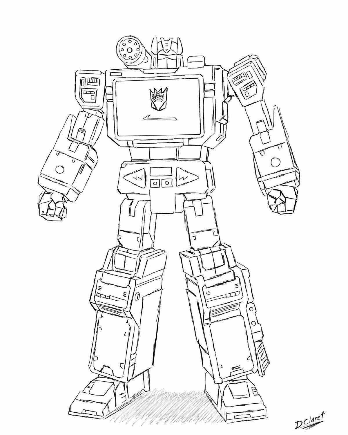 Glowing shockwave transformers coloring page