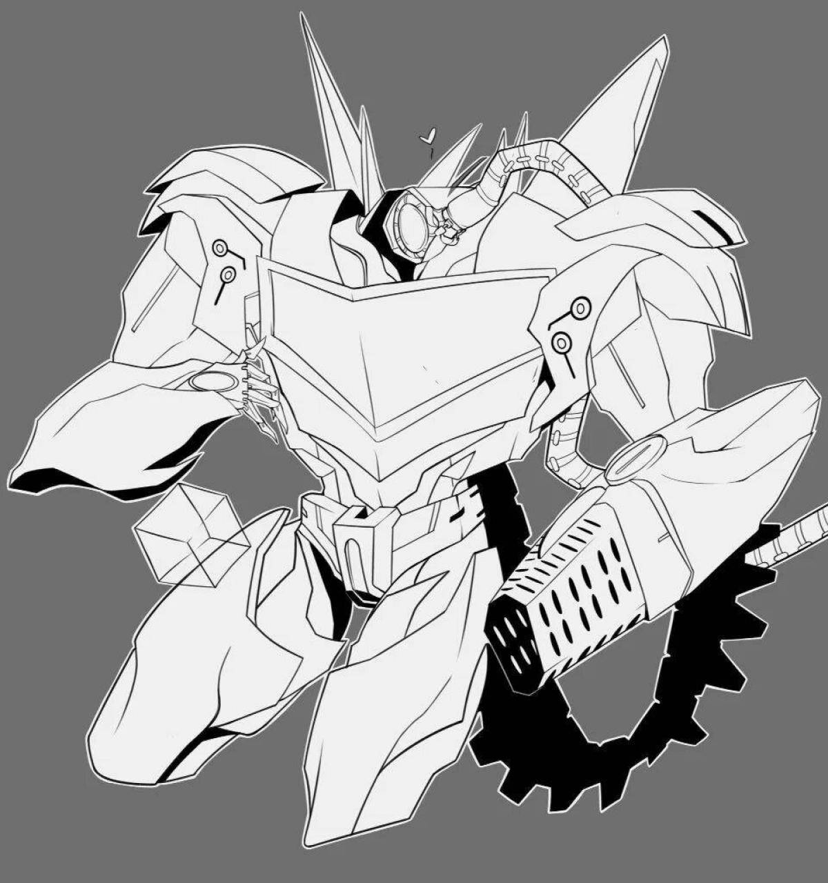 Luminous shockwave transformers coloring page