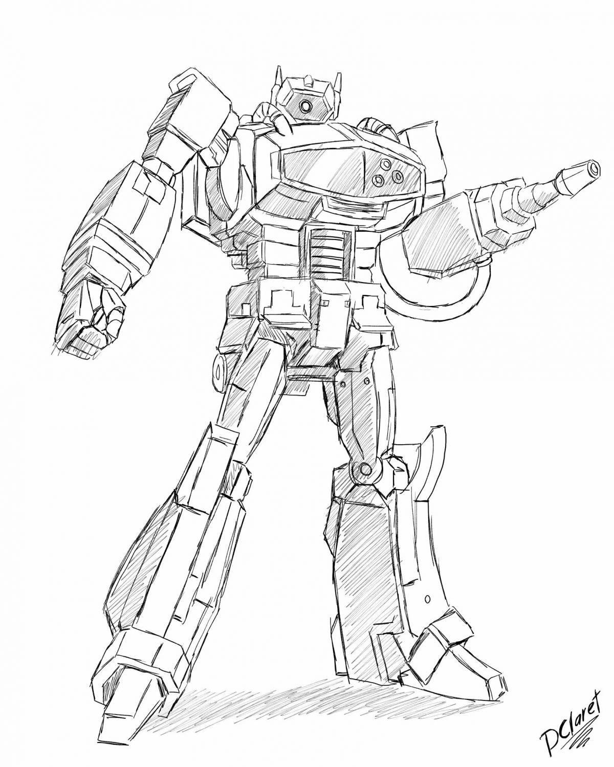 Intriguing shockwave transformers coloring page